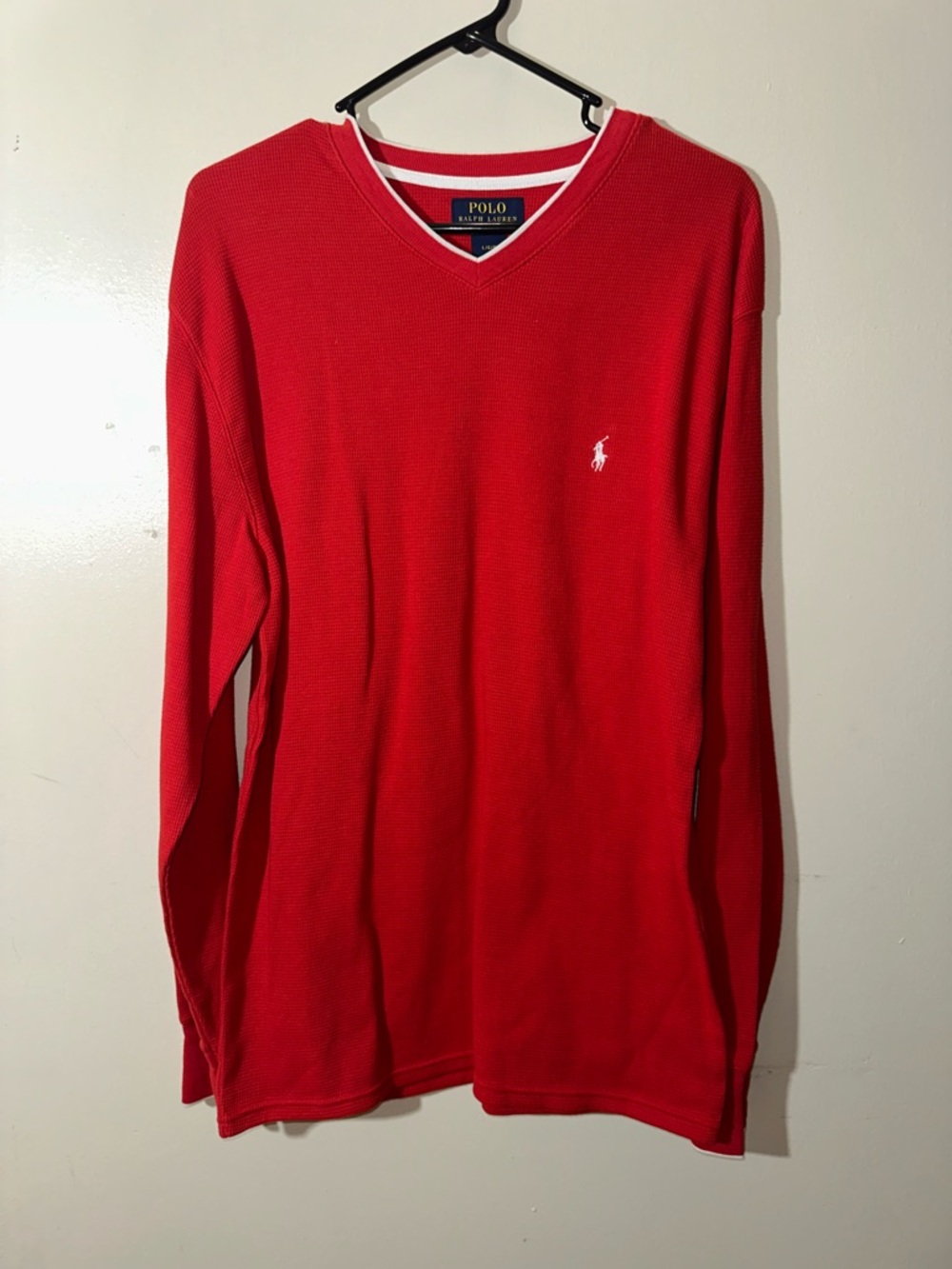 Polo by Ralph Lauren Men's Red V-Neck Sweater